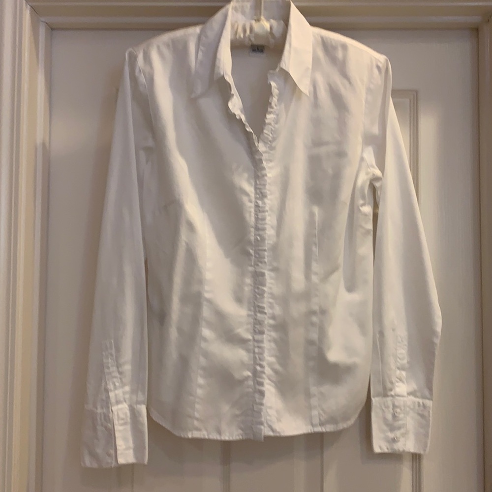 Ann Taylor LOFT white button down shirt